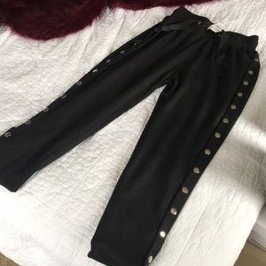 Black button up joggers